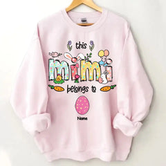 Oster-Mimi-Shirt, personalisiertes Oma-Shirt, dieses Mimi gehört zu Kindernamen-Shirt, Oster-Shirt, Ostergeschenk für Mimi, Mimi-Häschen-Shirt