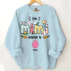 Oster-Mimi-Shirt, personalisiertes Oma-Shirt, dieses Mimi gehört zu Kindernamen-Shirt, Oster-Shirt, Ostergeschenk für Mimi, Mimi-Häschen-Shirt