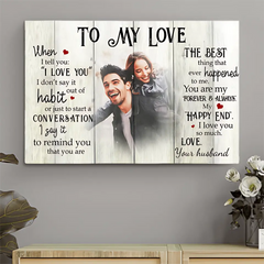 My Happy End – Personalisiertes Paar-Leinwand, Poster, Wandkunst, Dekor, Geschenk für Paare/Geschenk für Sie/Geschenk für Ihn