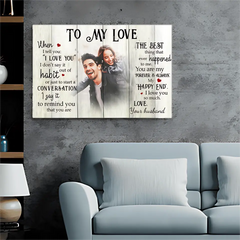 My Happy End – Personalisiertes Paar-Leinwand, Poster, Wandkunst, Dekor, Geschenk für Paare/Geschenk für Sie/Geschenk für Ihn