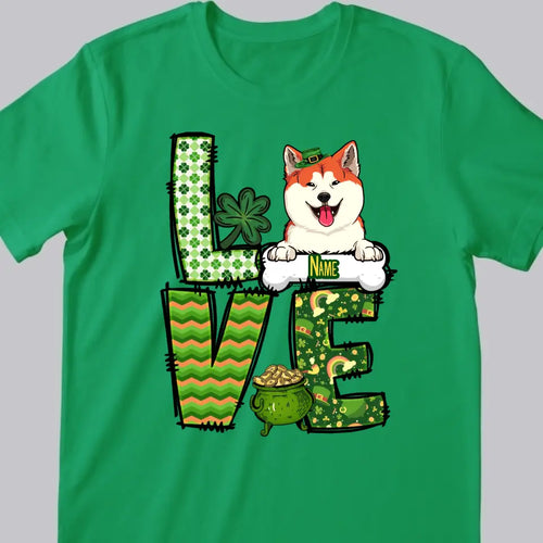 Süßes Hundeshirt zum St. Patricks Day, personalisiertes Hundeshirt, Hundeliebhaber-Shirt zum St. Patrick's Day, irisches Hundeshirt, Hundemama-Shirt, Hundeliebhaber-Shirt
