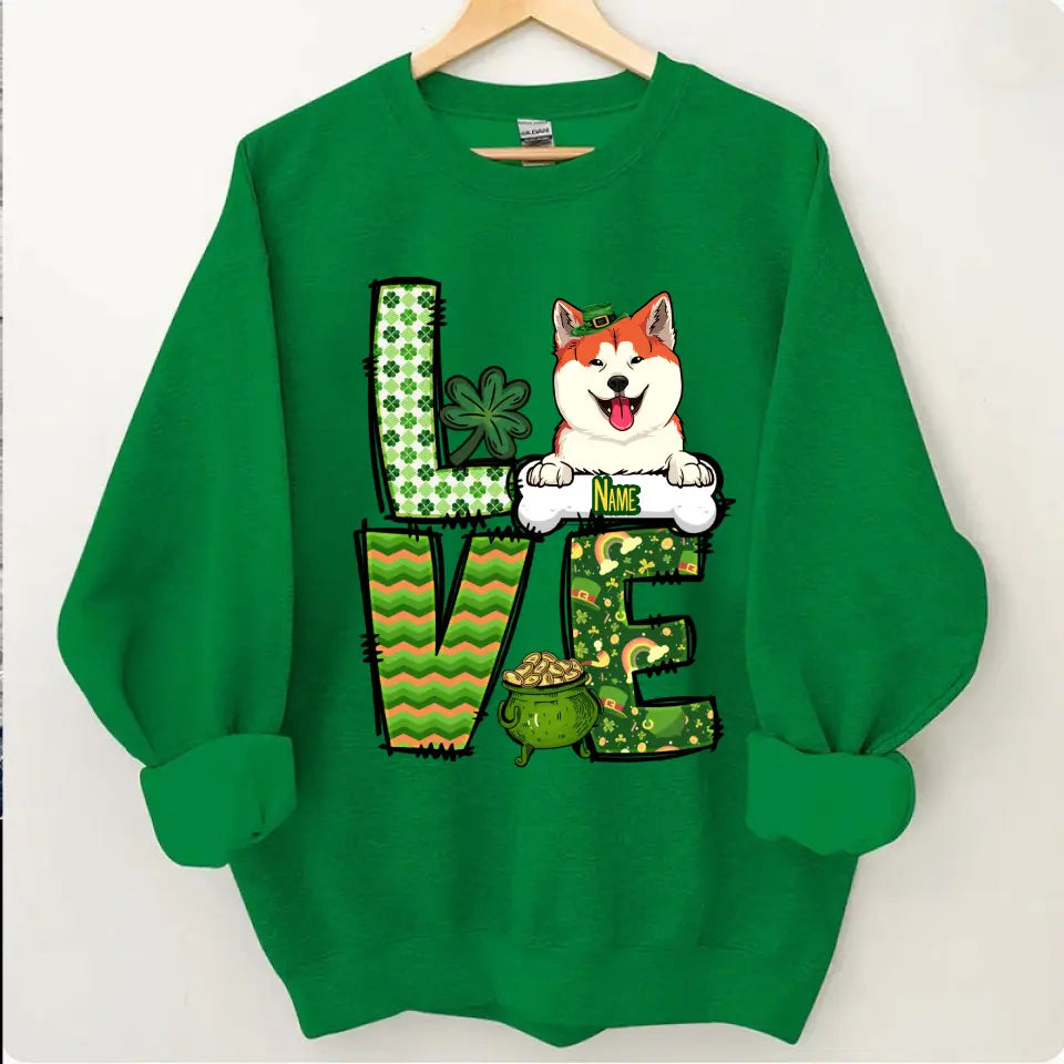 Süßes Hundeshirt zum St. Patricks Day, personalisiertes Hundeshirt, Hundeliebhaber-Shirt zum St. Patrick's Day, irisches Hundeshirt, Hundemama-Shirt, Hundeliebhaber-Shirt