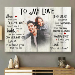 My Happy End – Personalisiertes Paar-Leinwand, Poster, Wandkunst, Dekor, Geschenk für Paare/Geschenk für Sie/Geschenk für Ihn