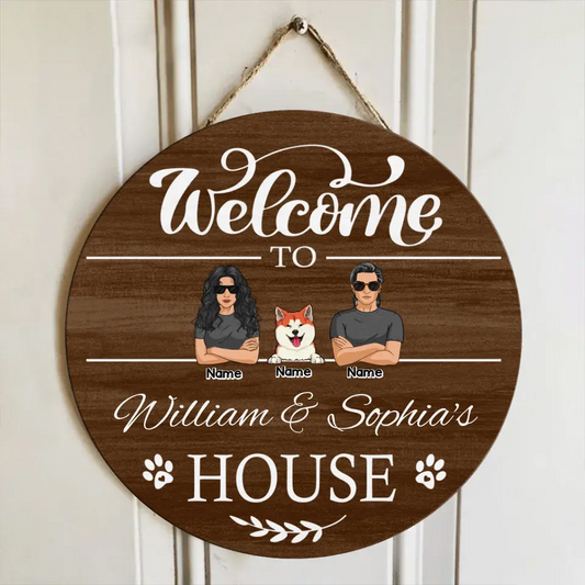 Pawzity Willkommens-Türschilder, Geschenke für Haustierliebhaber, Willkommen im Haustierliebhaber-Haus, individuelle Holzschilder