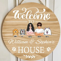 Pawzity Willkommens-Türschilder, Geschenke für Haustierliebhaber, Willkommen im Haustierliebhaber-Haus, individuelle Holzschilder