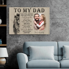 An meinen Vater – Der ewige Held, personalisierte Leinwand von Tochter