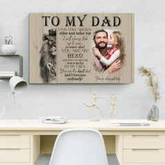 An meinen Vater – Der ewige Held, personalisierte Leinwand von Tochter