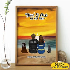 „I Love You to the Moon and Back“, Paar mit Hund/Katze – personalisierte Geschenke, individuelles Poster für Paare, Geschenke für Krankenschwestern, Geschenke für Polizisten