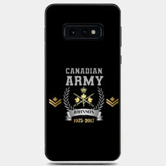 Personalized Canadian Army Rank Camo Custom Name & Time Phonecase Printed