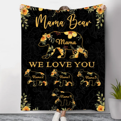 Personalisierte Mama Bär Decke mit Namen, personalisierte Geschenke zum Muttertag, Mama Geschenke, Decke für Mama, beste Geburtstagsgeschenke für Mama