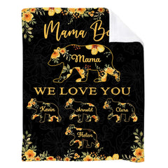 Personalisierte Mama Bär Decke mit Namen, personalisierte Geschenke zum Muttertag, Mama Geschenke, Decke für Mama, beste Geburtstagsgeschenke für Mama