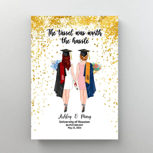 Personalisierte Leinwand/Poster, We Did It, individuelles Geschenk zum Abschluss