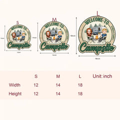 Willkommen auf unserem Campingplatz – personalisiertes individuelles Türschild – Geschenk für Campingliebhaber, Camper, Paar