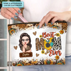 Beste Mama aller Zeiten – personalisierte individuelle Schminktasche aus Segeltuch – Muttertagsgeschenk für Mama, Familienmitglieder