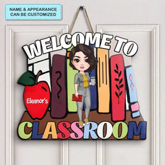 Willkommens-Türschild – personalisiertes individuelles Türschild – Lehrertag, Anerkennungsgeschenk für Lehrer
