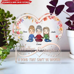 Mutter und Tochter – eine Bindung, die nicht gebrochen werden kann – personalisiertes Acrylschild, Geschenk für Mama