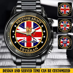 Personalisierte Zeituhr mit Logo der britischen Armee, bedruckt
