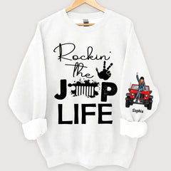 Personalisiertes Rockin The Jeep Life Jeep Girl Sweatshirt
