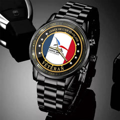 Montre personnalisée mit Logo der französischen Armee und Impression de l'heure