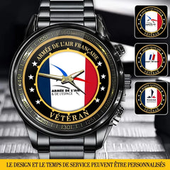Montre personnalisée mit Logo der französischen Armee und Impression de l'heure
