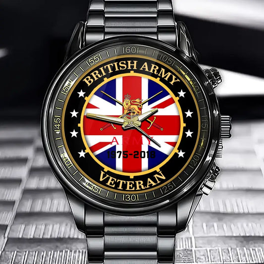 Personalisierte Zeituhr mit Logo der britischen Armee, bedruckt