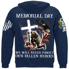 Memorial Day We Will Never Forget - Perfect Gift For Veteran, Grandpa, Dad on Memorial Day, Veterans Day Premium Fit Mens Tee