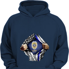 Personalized Retired US Police Badge & Service Time T-shirt