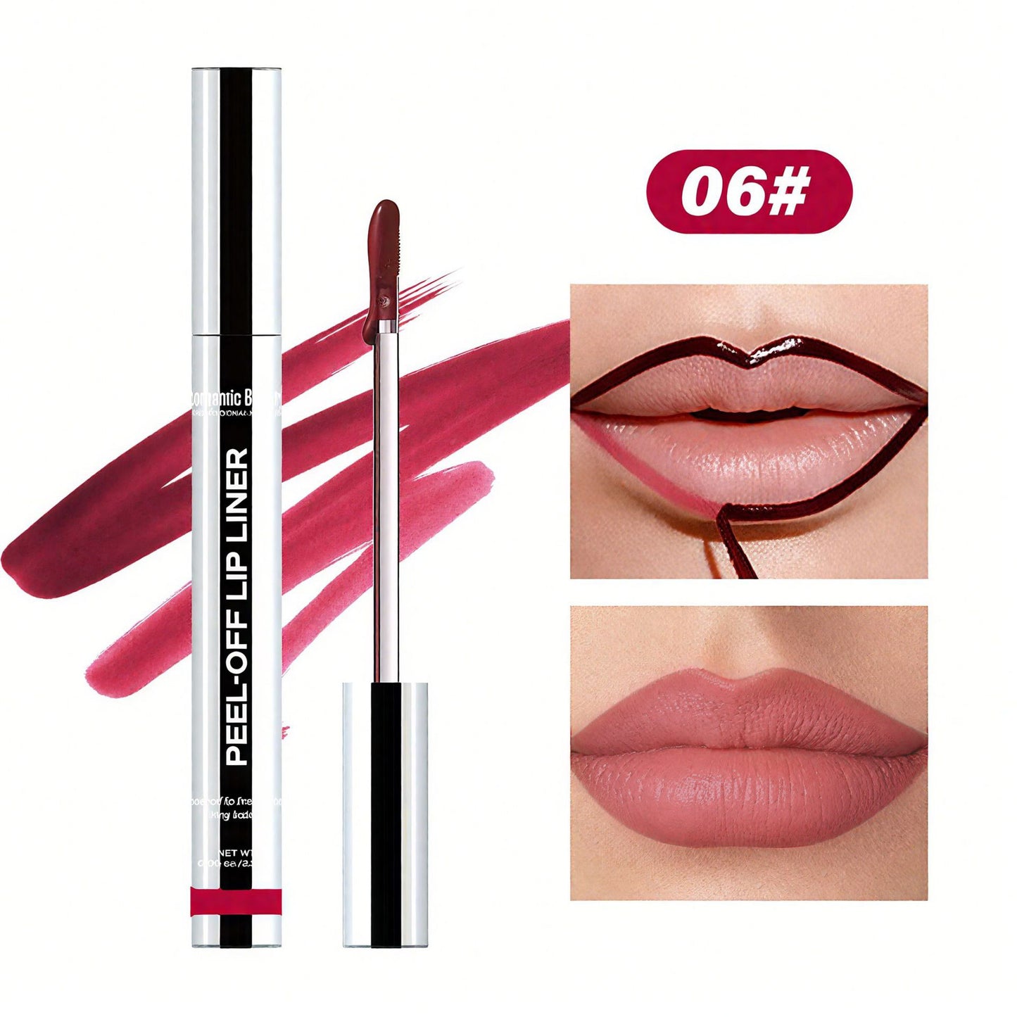 Cross-Border Peel-Off Lip Liner Matte Waterproof Lip Gloss Long-Lasting Non-Fading Moisturizing Lip Glaze Pouty Lip Lipstick Hot Style