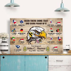 Personalized U.S. Military World Tour Canvas – Veteran's Custom Gift
