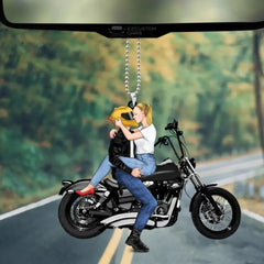 Küssendes Motorradpaar – personalisiertes Ornament für ihn, für sie, Motorradliebhaber