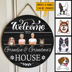 Willkommens-Türschilder, Geschenke für Haustierliebhaber, Willkommen im Haus von Opa und Oma, individuelle Holzschilder