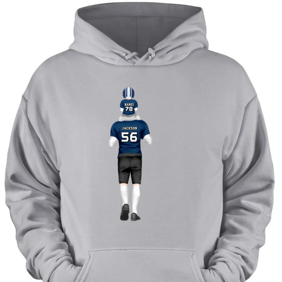 Personalisiertes American-Football-Vater- und Kinder-Shirt – Hoodie – Sweatshirt