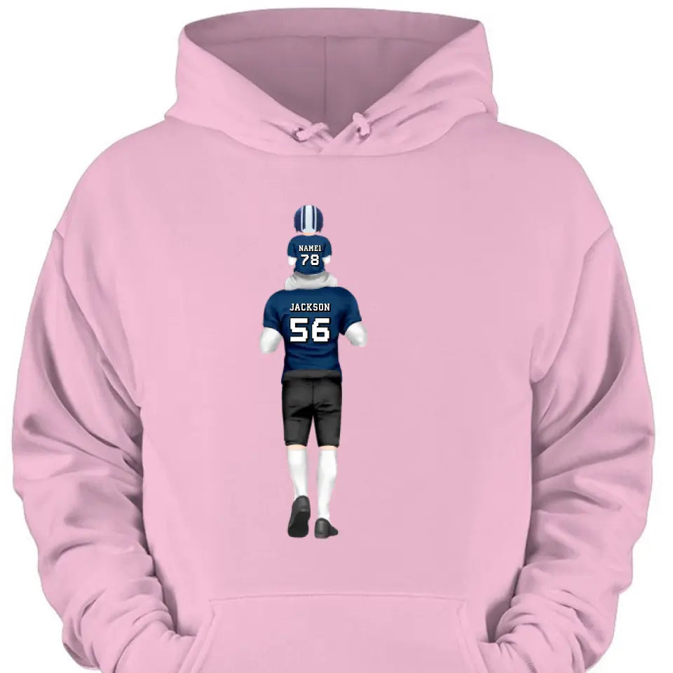 Personalisiertes American-Football-Vater- und Kinder-Shirt – Hoodie – Sweatshirt