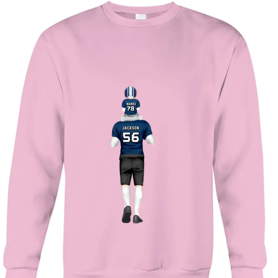Personalisiertes American-Football-Vater- und Kinder-Shirt – Hoodie – Sweatshirt