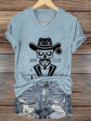 Women's VK Print V-Neck T-Shirt