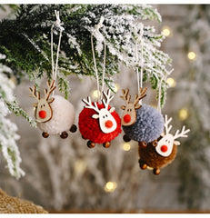 Christmas decorations doll deer ornaments creative puppet plush small pendant ornaments