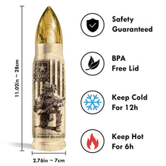 US Military World Tour Custom Bullet Tumbler Gift For Veteran