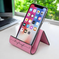 Desktop leather mobile phone holder-personalized name customization-tablet holder