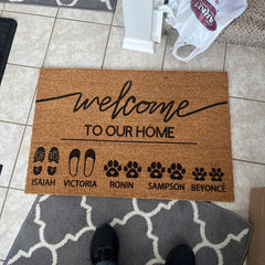 Customized welcome mats with your family and pet's name - create a personalized home style - welcome every visitor