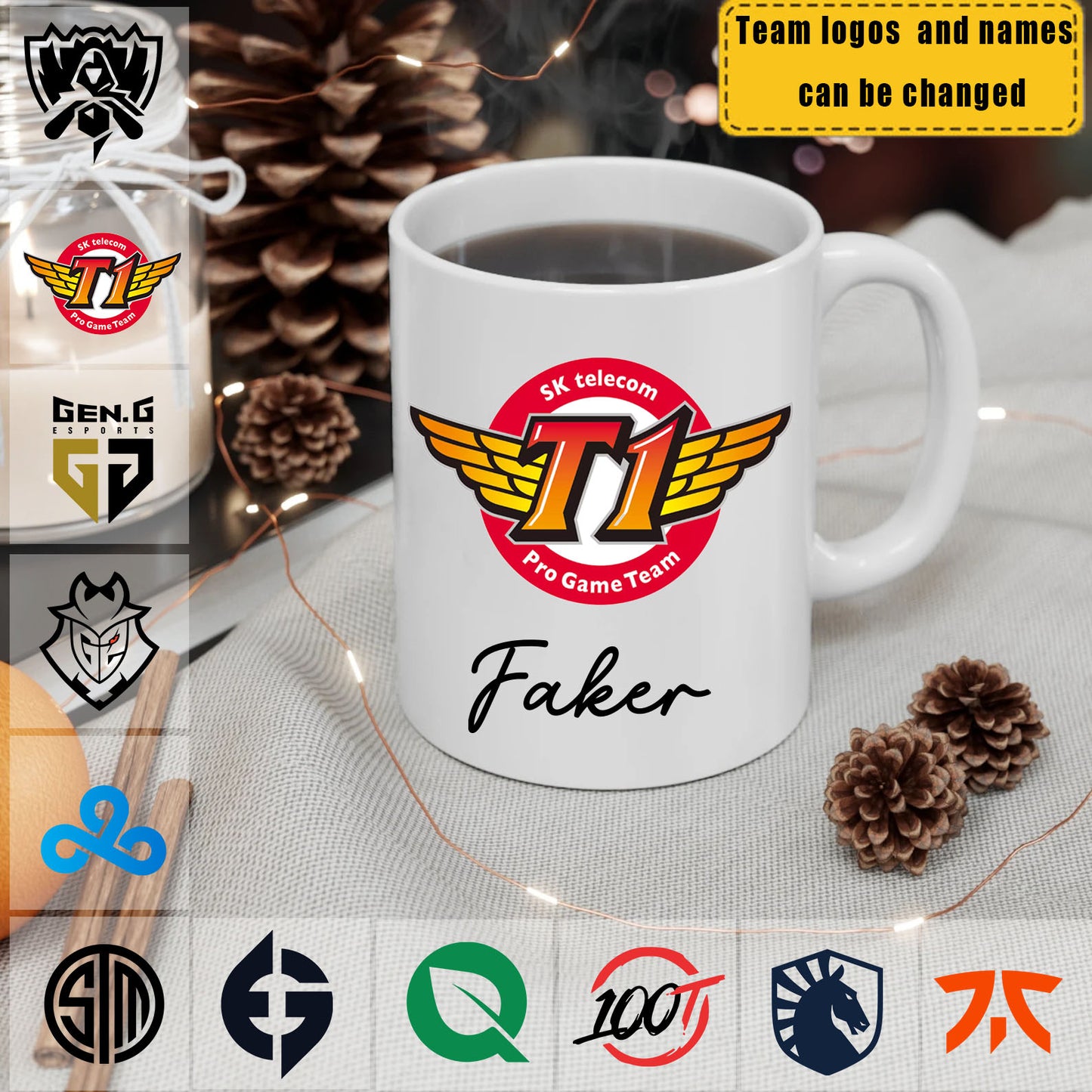 Custom League of Legends Team Logo Mug – Personalized Gamer’s Gift for Esports Fans