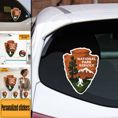 National Park Service Decal, Personalized National Park Vinyl, Customize United states National Park Service Sticker, Car Decal
