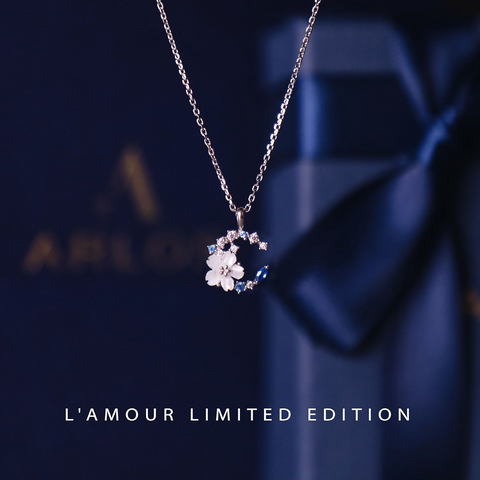 L'amour Moon Flower Necklace (Silver) – A Timeless Symbol of Love