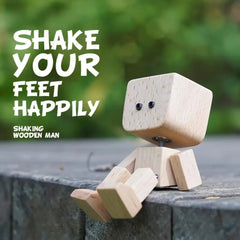 Charming Little Wooden Figure That Sways with 12PCS Magnetic Expressions