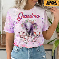 Gift For Grandma Elephants All-over Print T-shirt