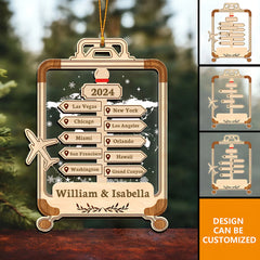 Personalized Travel Memories Ornament - Custom Souvenir Gift for Him/Her