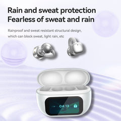 G08 Smart Clip-On Bluetooth Earbud with Large Battery & Color Display
