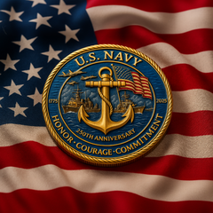 🔥60% Off Today Only! 🔥U.S. Navy Veterans Tribute Coin – 250 Years of Service