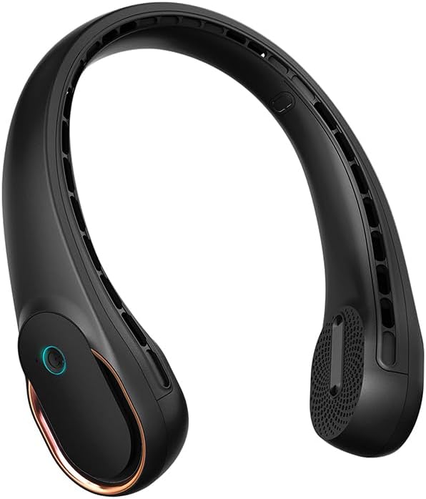 FrSara Neck Fan, Portable Personal Fan Strong Wind, 5200mAh, Air Volume,360° Cooling, No Hair Twisting, Air Volume On 2 Sides, Non-Slip, Quick Charge, Long Use Time, Gift for Father, Dad, Women