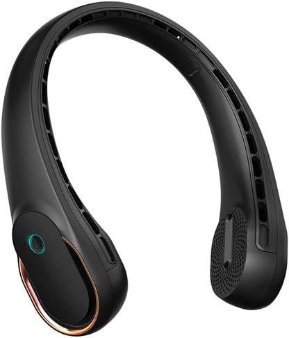 FrSara Neck Fan, Portable Personal Fan Strong Wind, 5200mAh, Air Volume,360° Cooling, No Hair Twisting, Air Volume On 2 Sides, Non-Slip, Quick Charge, Long Use Time, Gift for Father, Dad, Women