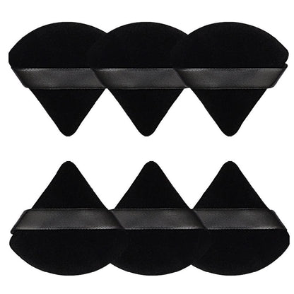 Pimoys 6 Pcs Soft Triangle Powder Puff (Black)